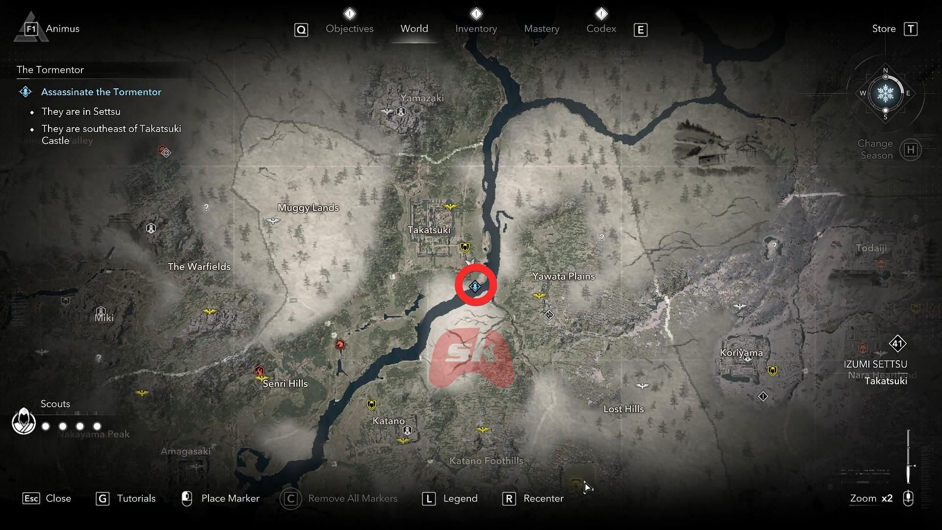The Tormentor's location on the map (Image via Sportskeeda Gaming // Ubisoft)